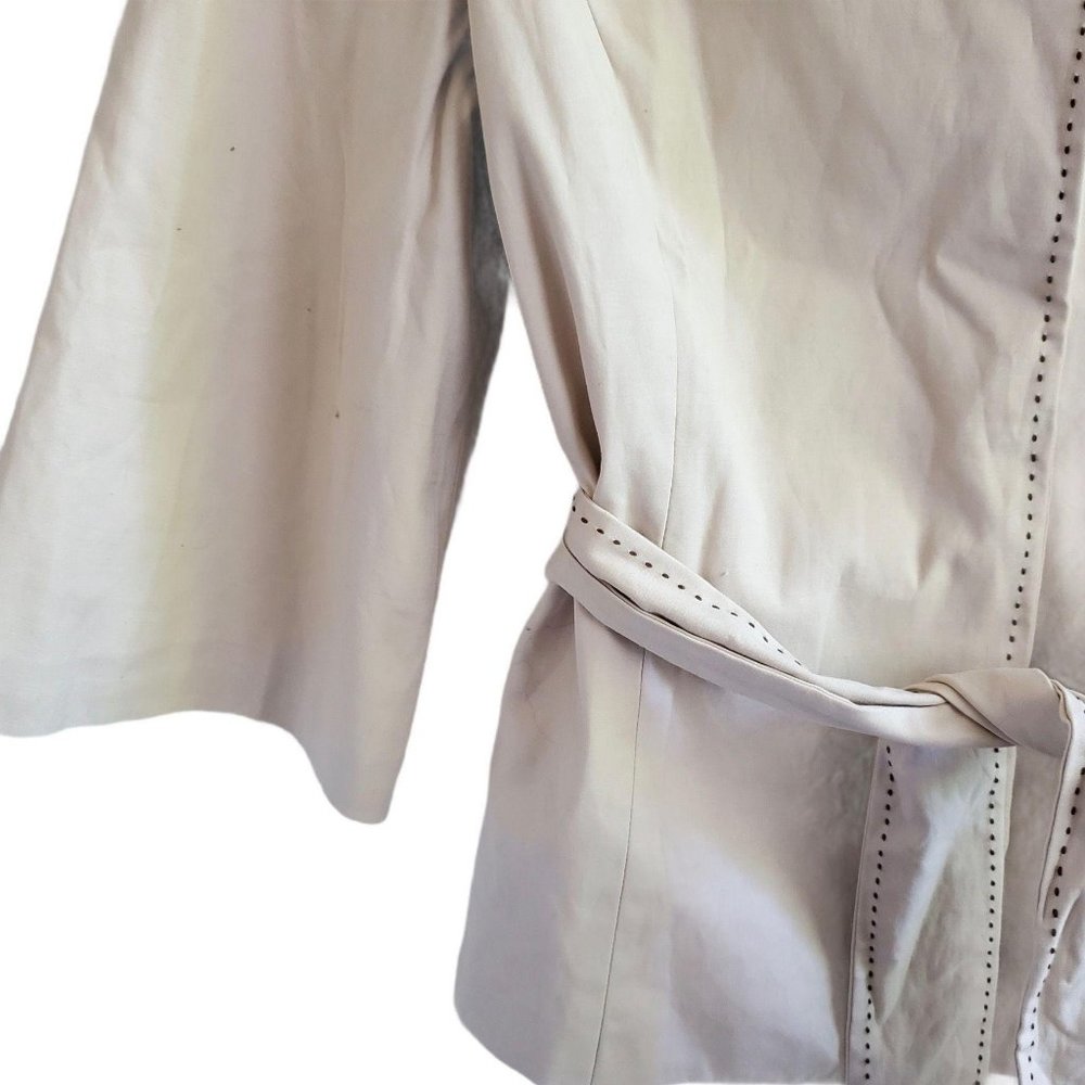 Alexane Ivory Belted Jacket M Bell Sleeve Layering Lagom Minimalist Quiet Luxury - Picture 5 of 8